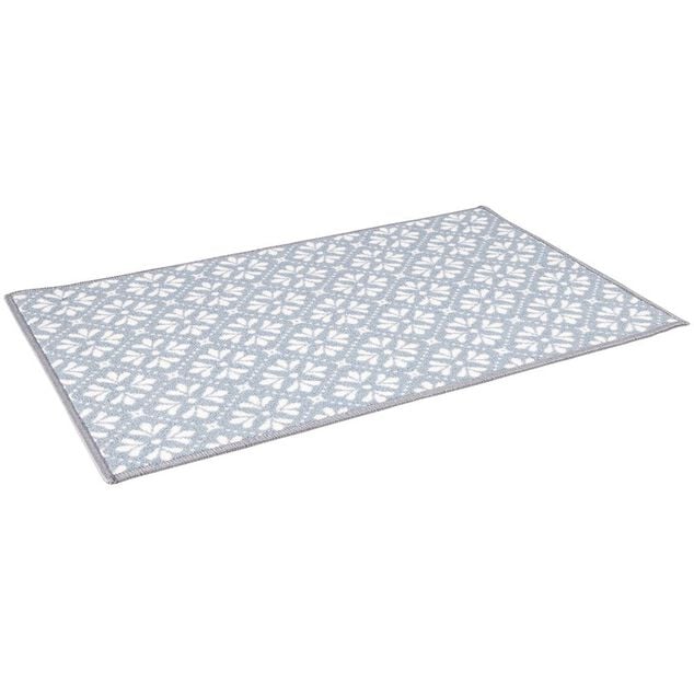 Tapis de cuisine latex imprim&eacute; bleu 80x50 cm