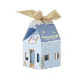 Bougie dans verre boîte cadeau maisonnette H4,5cm (6 modèles)