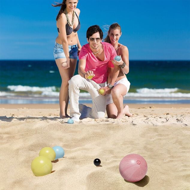 P&eacute;tanque de plage multicolore