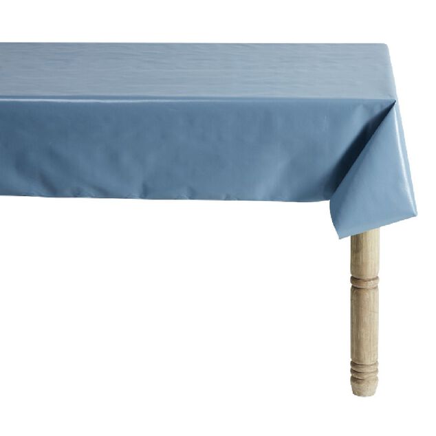Toile cir&eacute;e bleu uni L. 140 cm