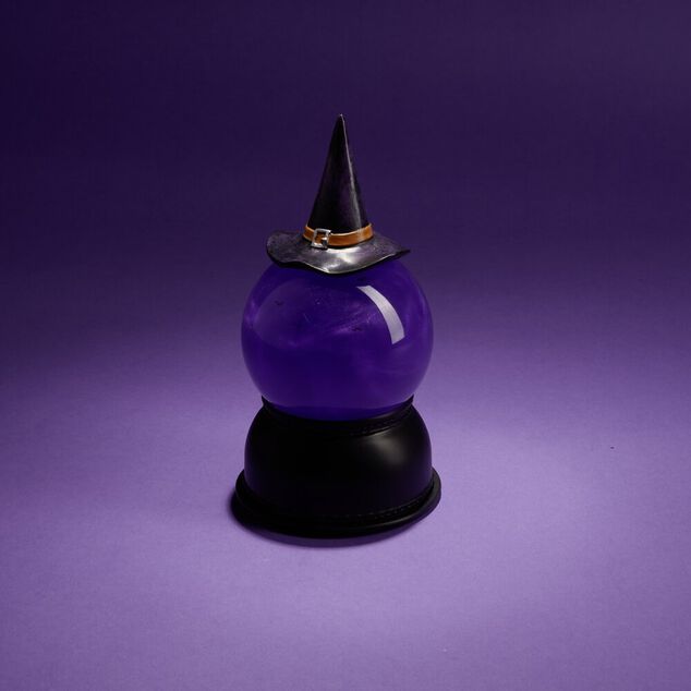 D&eacute;coration Halloween boule anim&eacute;e LED chapeau sorci&egrave;re