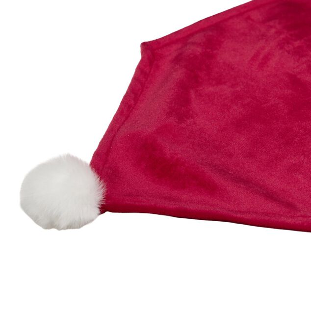 Chemin de table pompon de No&euml;l L250X28 cm rouge