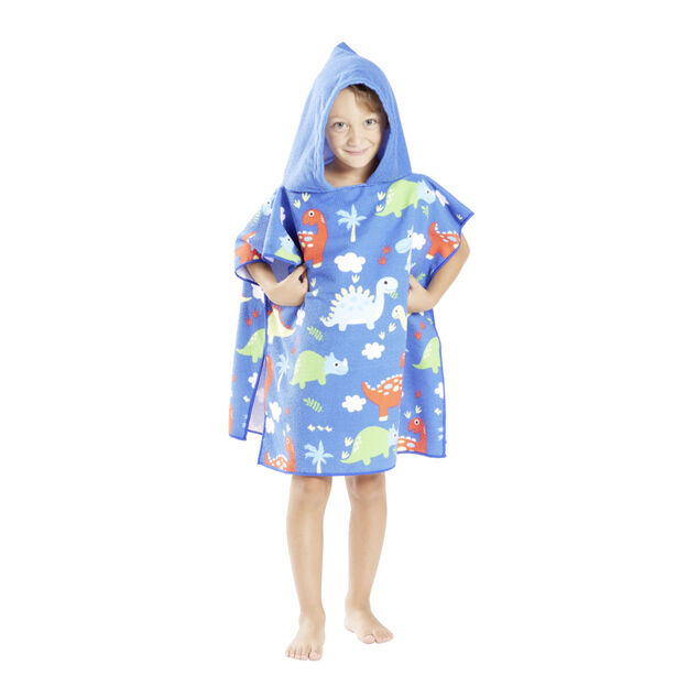 Poncho sortie de plage enfant avec capuche motif poulpe 60x60xH120cm