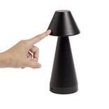 Lampe de table Conni USB tactile noire &Oslash;9,5xH22,5cm