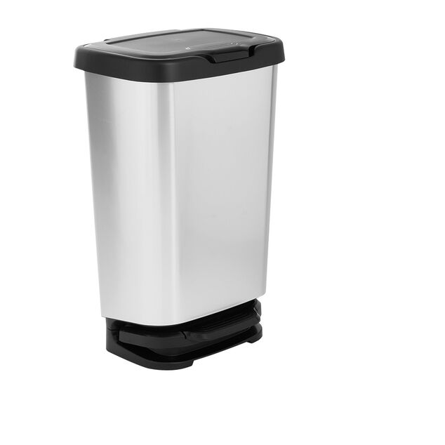 Poubelle &agrave; p&eacute;dale Jive noir et gris 40 L