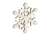 Flocon de neige pailletté en bois x6