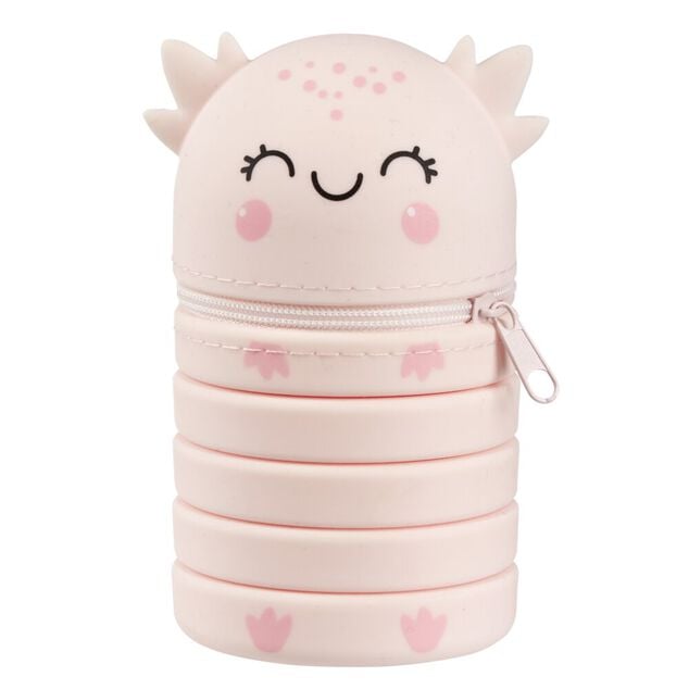 Trousse silicone r&eacute;tractable animal mignon &Oslash;6,5xL11,5cm (capybara ou axolotl)