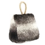 Bloque porte fausse fourrure avec lanière corde - 2 coloris