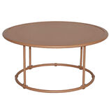 Table basse jardin Faro ronde m&eacute;tal terracotta &Oslash;80xH37cm