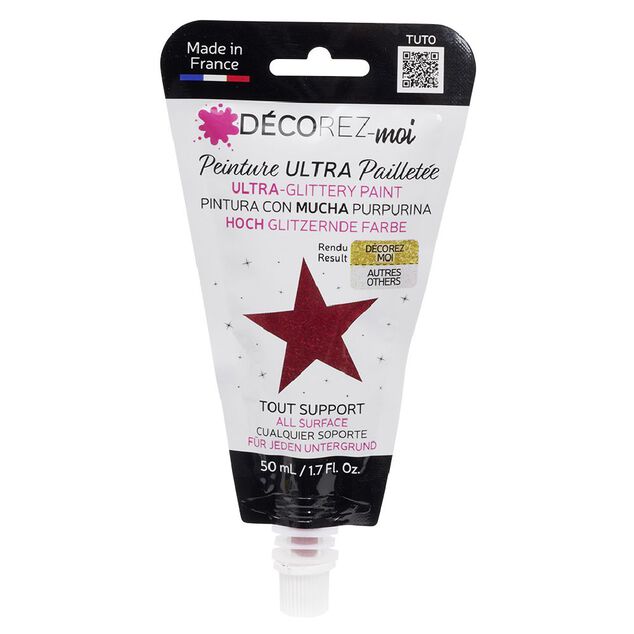 Peinture paillette rouge 80ml
