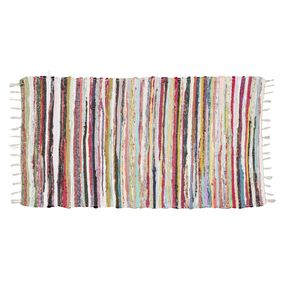 Tapis rectangulaire déco chindi rayures multicolores 70x140cm