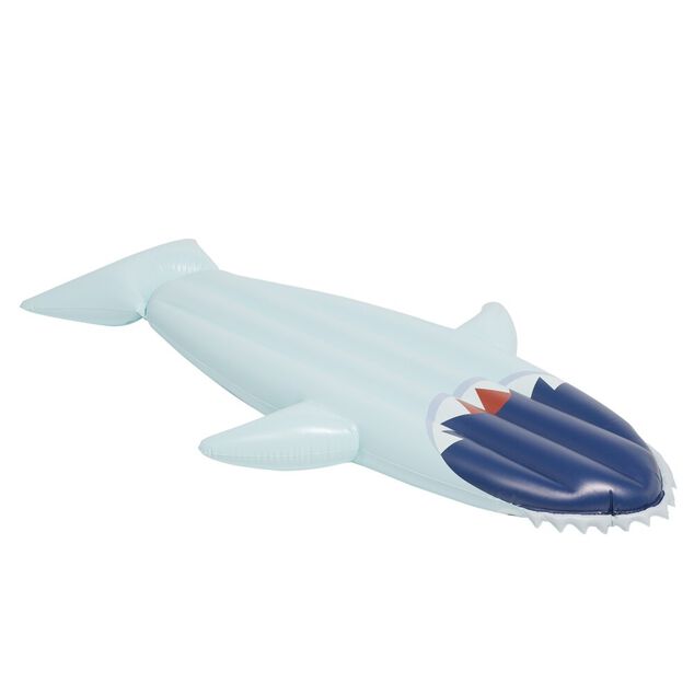 Matelas gonflable requin plastique bleu 102x180cm