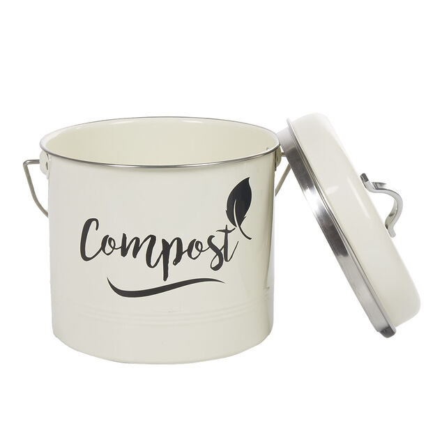Composteur de cuisine beige noir design compost