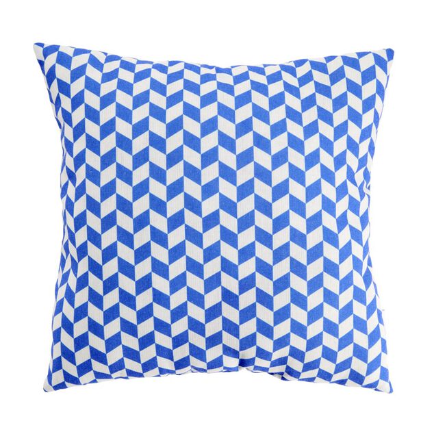 Coussin carr&eacute; motif chevron bicolore 45x45cm (2 mod&egrave;les jaune ou bleu)