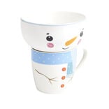 Ensemble mug 355ml avec bol 520ml porcelaine motif bonhomme de neige