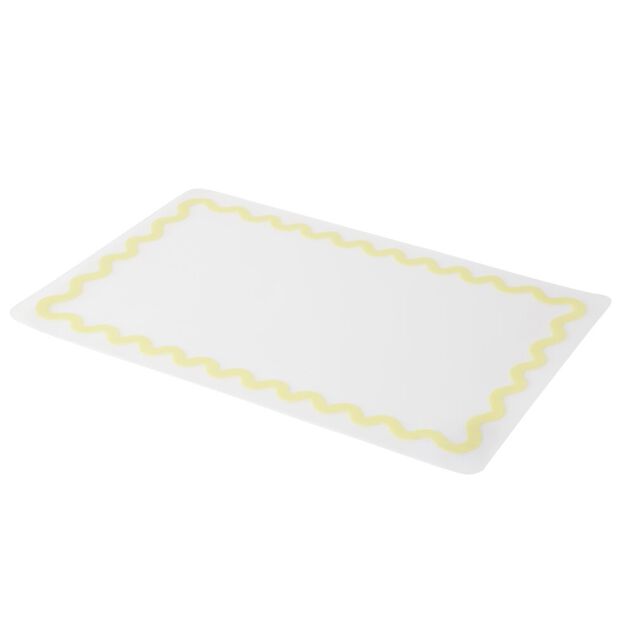 Set de table rectangulaire vague jaune et blanc 28,5x43,5cm