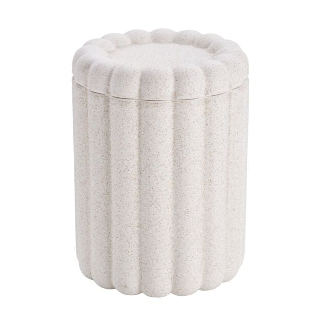 Pot de rangement en c&eacute;ramique forme cannel&eacute; &Oslash;11xH18cm (2 mod&egrave;les)