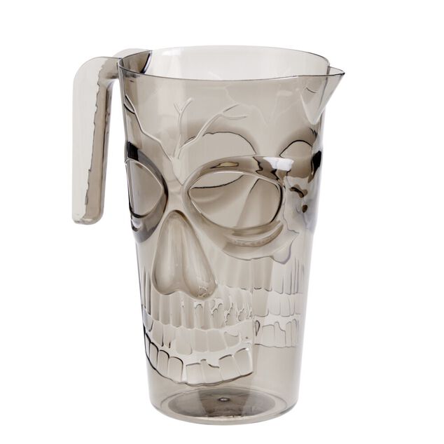 Pichet Halloween forme t&ecirc;te de mort &Oslash;12xH17cm (2 mod&egrave;les)