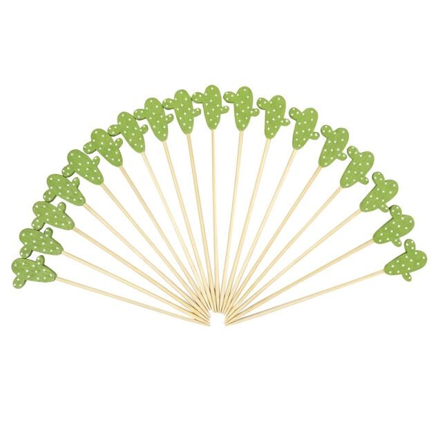 Pique ap&eacute;ritif x20 bambou d&eacute;cor salsa L12cm (2 mod&egrave;les piment ou cactus)