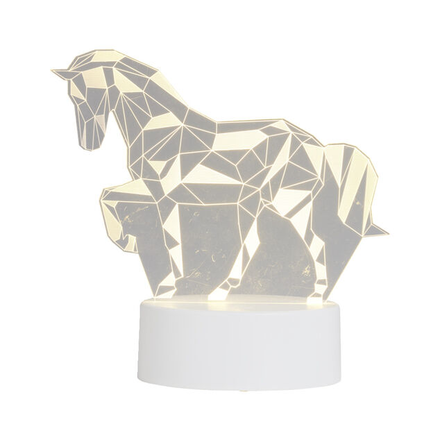 Lampe LED 3D façon origami forme cheval 16x9,8xH15,5cm