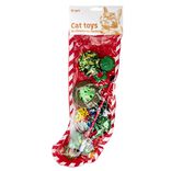Jouet pour chat X10 pcs dans chaussette No&euml;l 30X8X5 cm