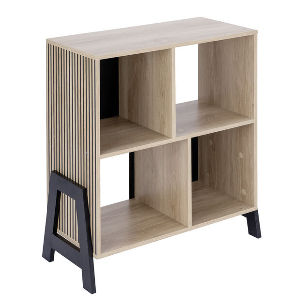 Biblioth&egrave;que Vivien 4 cases en bois 63x29,5xH70,5cm