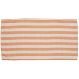 Serviette de plage microfibre marini&egrave;re blanc et corail 1 personne