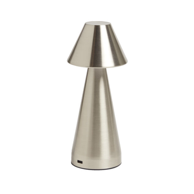 Lampe de table Conni USB tactile grise &Oslash;9,5xH22,5cm