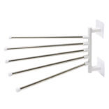 Porte-serviette rotatif 5 branches avec adhésif blanc 26xH16,5cm