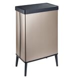 Poubelle haute 54L sur pieds avec couvercle push rose perle H70cm