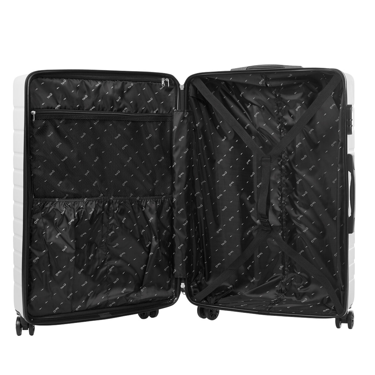 Valise rigide plastique gris roues H70cm GIFI