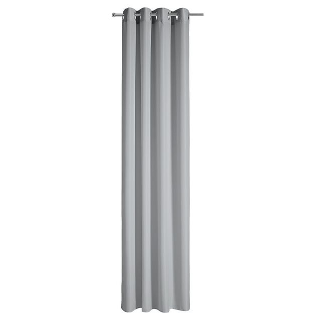 Rideau 8 oeillets polyester uni gris