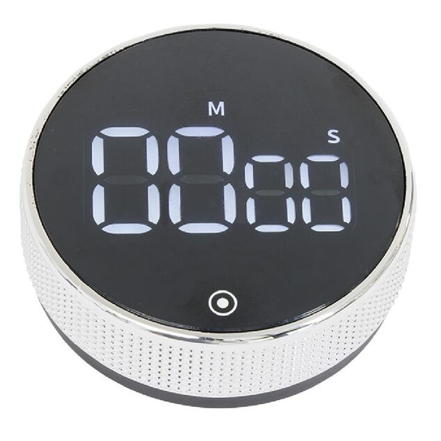 Minuteur numérique magnétique noir Ø7,8x2,7cm
