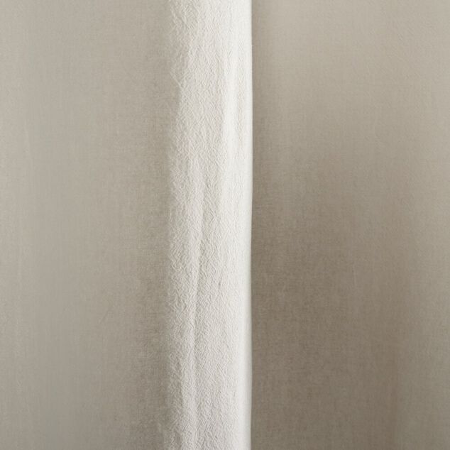 Rideau &agrave; oeillets coton lav&eacute; beige 140x240cm