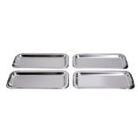 Plat à cake x4 en carton gris argenté 15,5x34cm