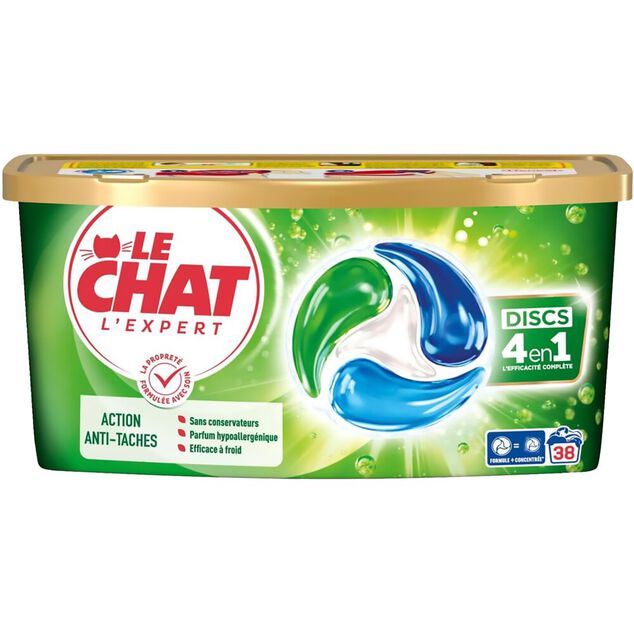 Lessive capsule Le Chat L'expert anti-taches 38 lavages