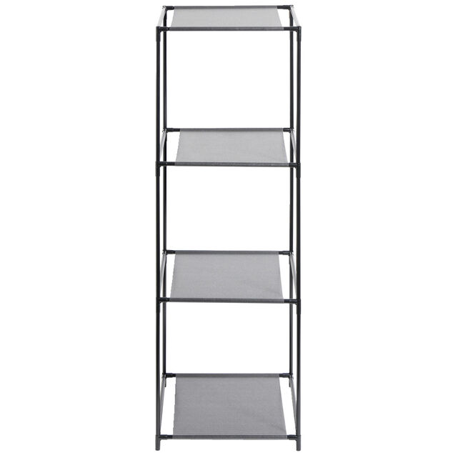 &Eacute;tag&egrave;re 4 niveaux 3 compartiments m&eacute;tal noir 35x35xH102cm