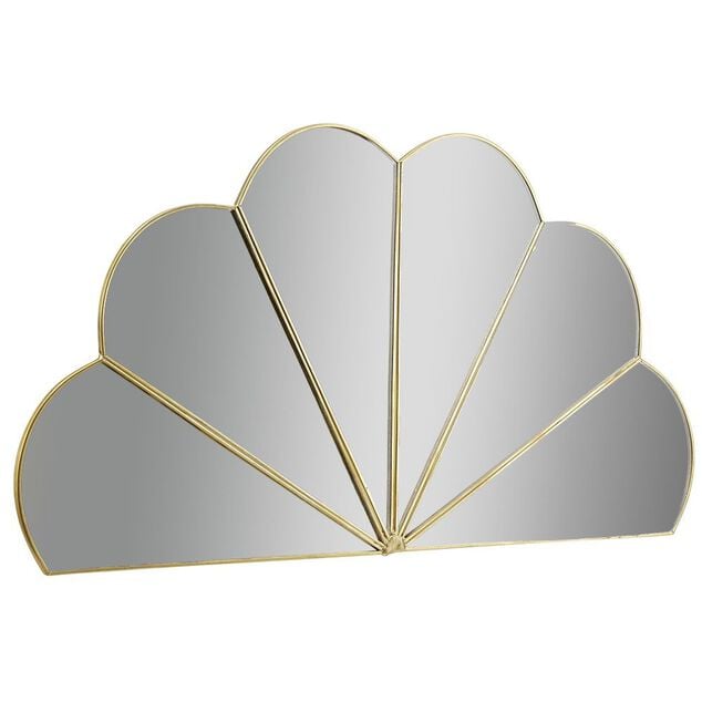 Miroir demi-fleur m&eacute;tal dor&eacute;