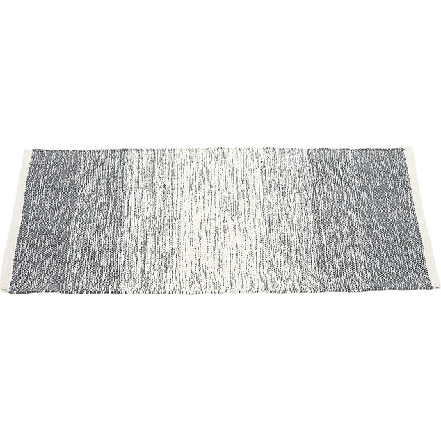 Tapis rectangulaire dégradé rayure blanche et bleue