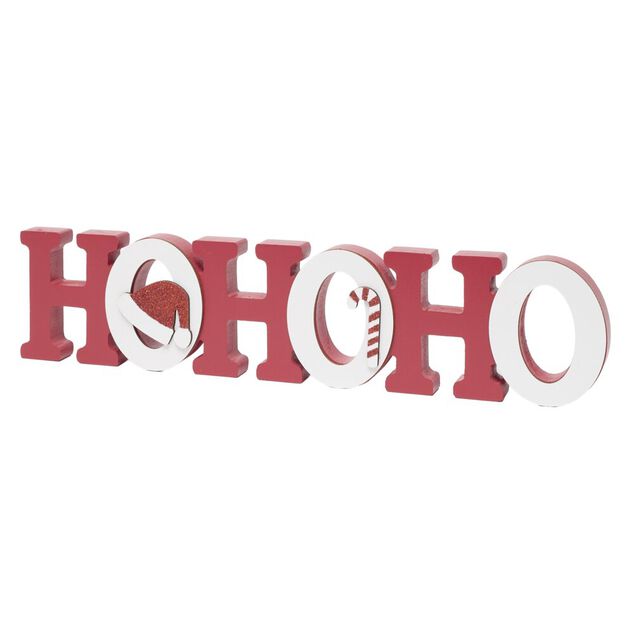 Mot d&eacute;coratif de No&euml;l "Ho Ho Ho" &agrave; poser L38cm