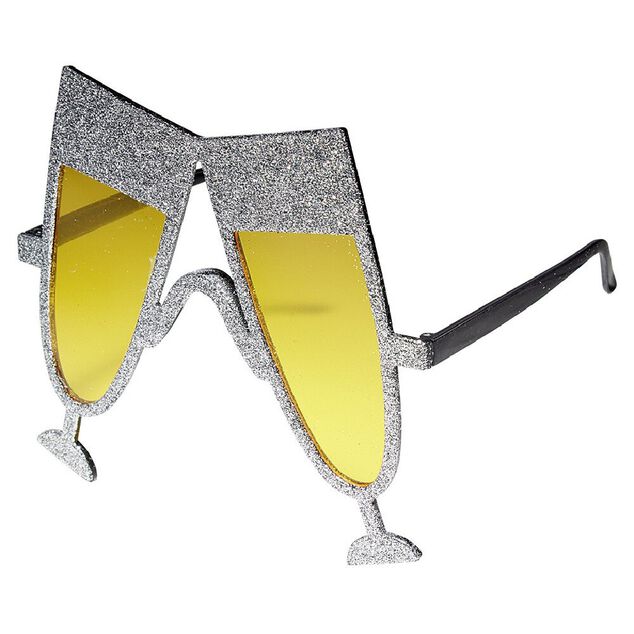 Lunettes forme flûte jaunes et argentées
