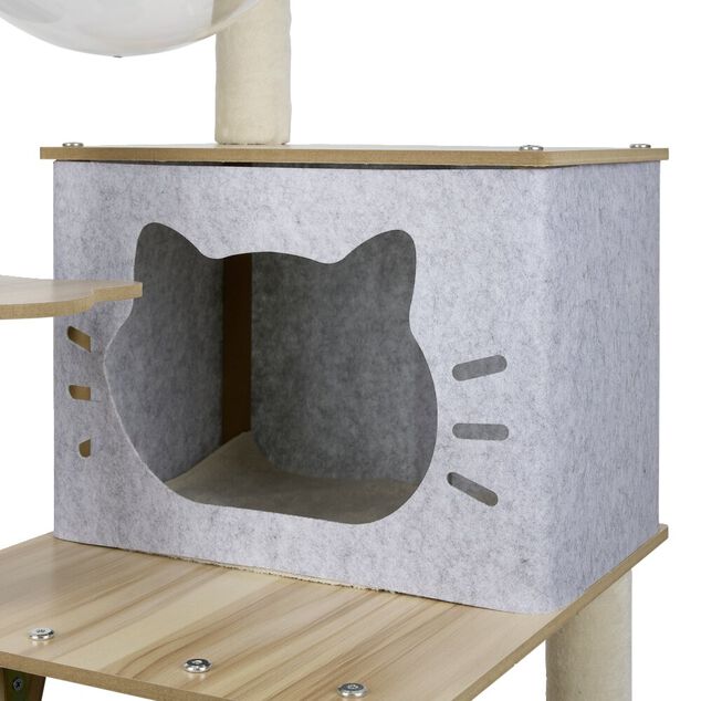 Arbre &agrave; chat avec couchages/griffoirs/balle 48x48xH120cm