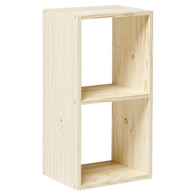 Structure Box Cube 2 cases 35x30x70cm pin naturel