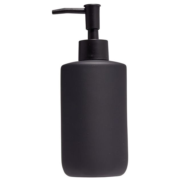 Distributeur de savon c&eacute;ramique noir &Oslash;7xH18,5cm