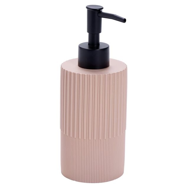 Distributeur de savon r&eacute;sine stries &Oslash;7xH18,5cm (3&nbsp;mod&egrave;les)