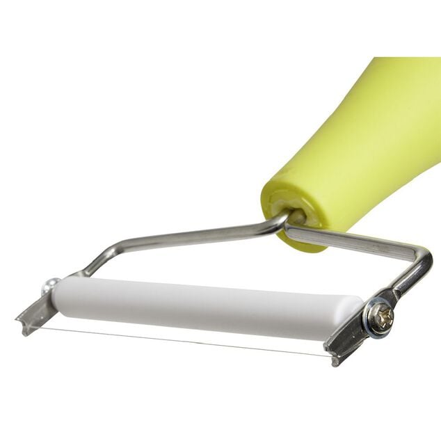 Coupe fromage fil acier inoxydable rouleau plastique blanc