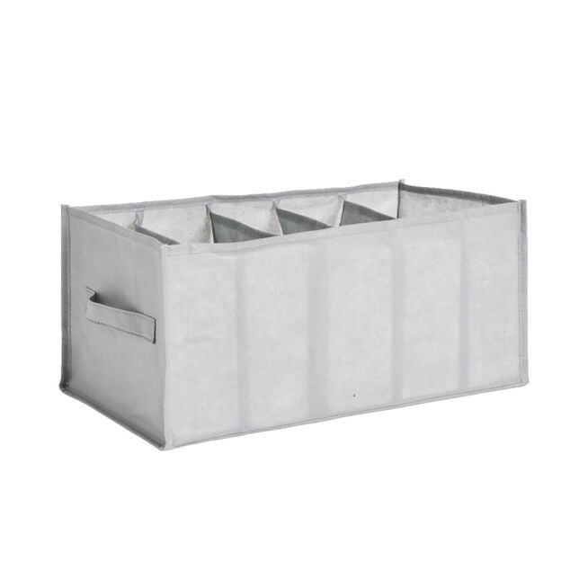 Pani&egrave;re de rangement dressing 5 compartiments gris 44x25xH20cm