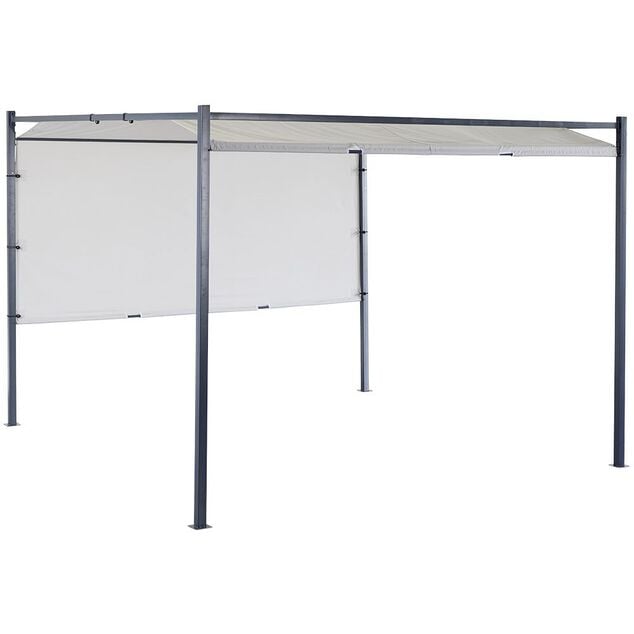 Tonnelle coulissante carr&eacute;e Nazare gris UPF50+ 298x298xH220cm