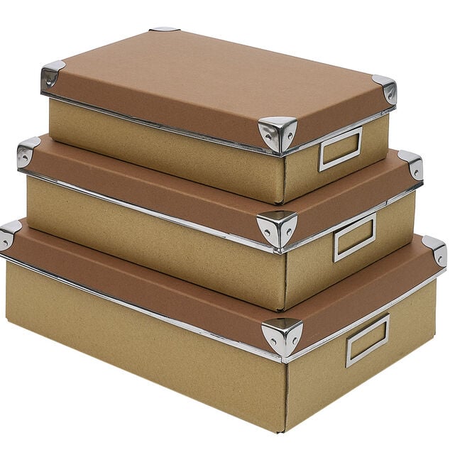 Bo&icirc;te gigogne x3 en carton avec renfort m&eacute;tal