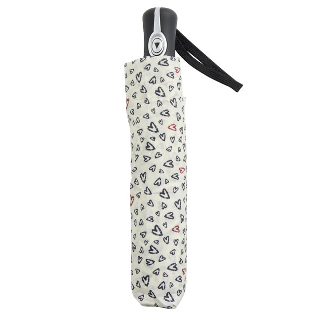 Parapluie pliable automatique motif coeur L24cm